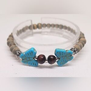 Women's Bracelet‎ Butterfly Beaded New F34